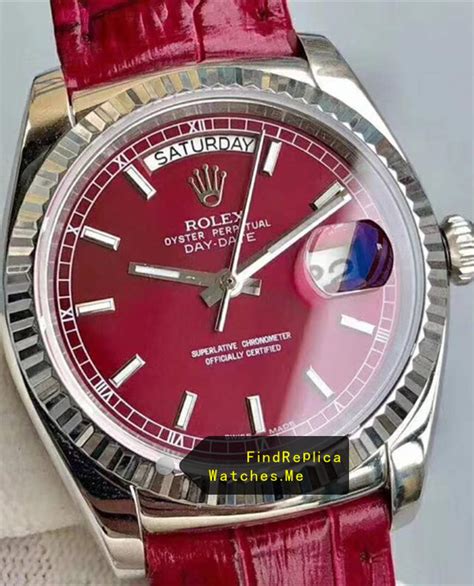 red face rolex day date replica|rolex datejust knock off.